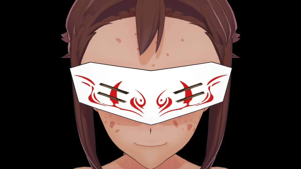 White Fang mask shown against a red warning background