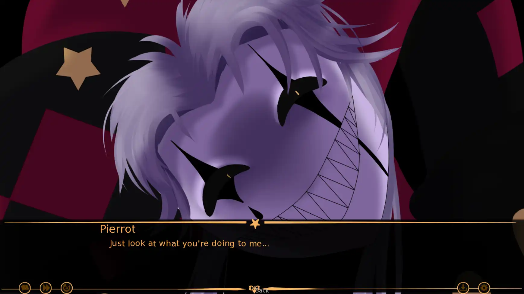 The Coffin of Andy and Leyley dialogue scene used to illustrate browser visual novel gameplay