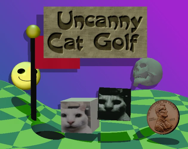Uncanny Cat Golf the flag beneath the false image screenshot